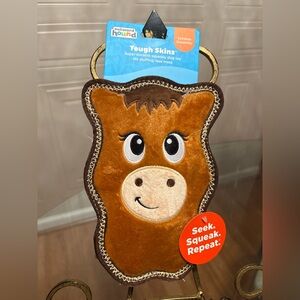 rand New Outward Hound Tough Skins Cow Dog Toy Squeak 9”